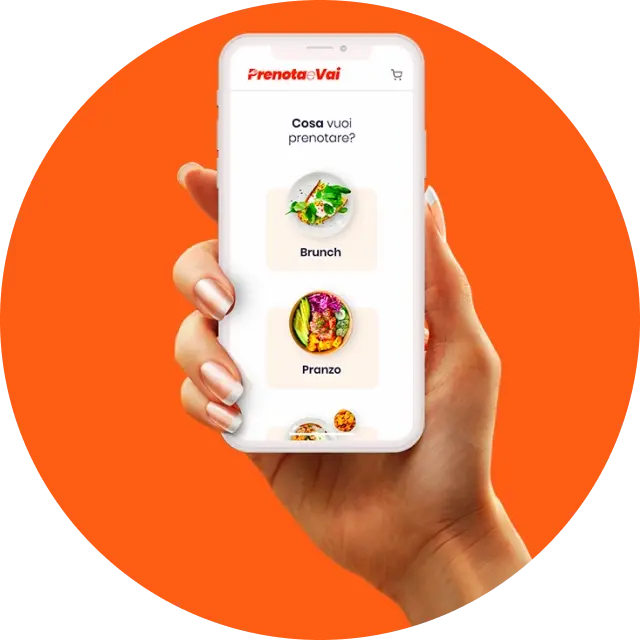 Dispositivo Movil App Comida Con Mano De Usuario